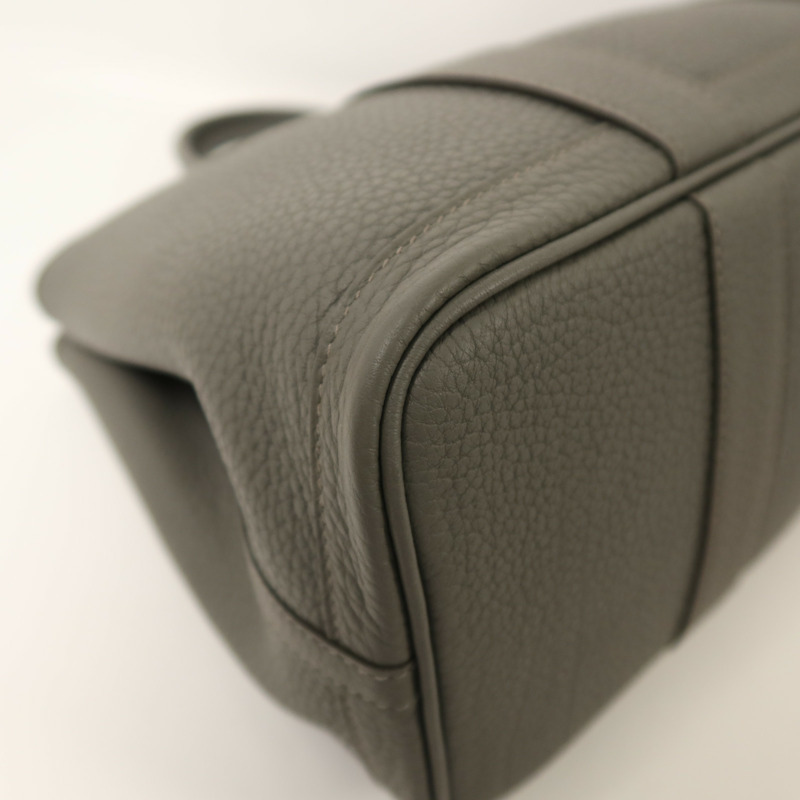 HERMES Negonda皮革Garden Party TPM銀扣手挽袋Gris Meyer-10