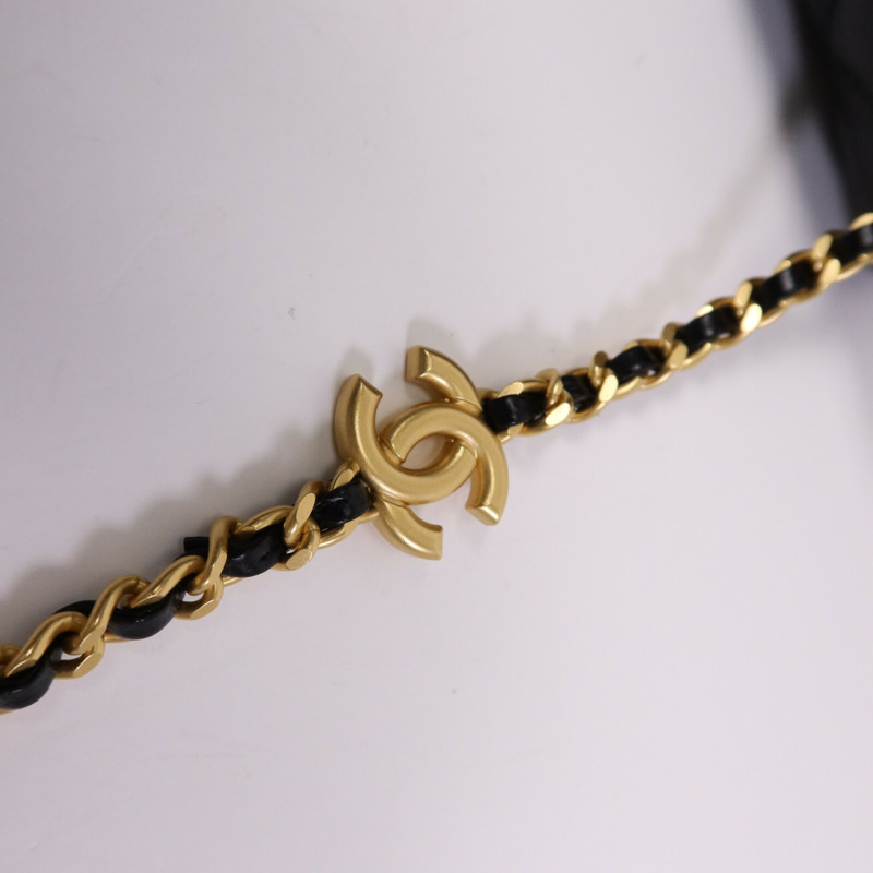 CHANEL 羊皮皮革Shoulder Bag金扣鏈帶肩背袋-6