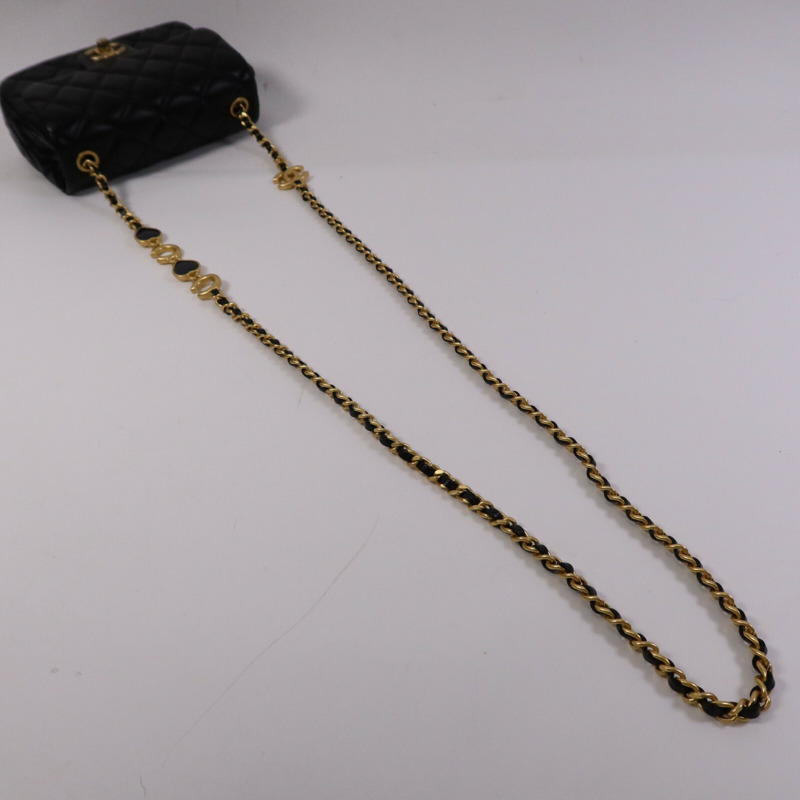 CHANEL 羊皮皮革Shoulder Bag金扣鏈帶肩背袋-9