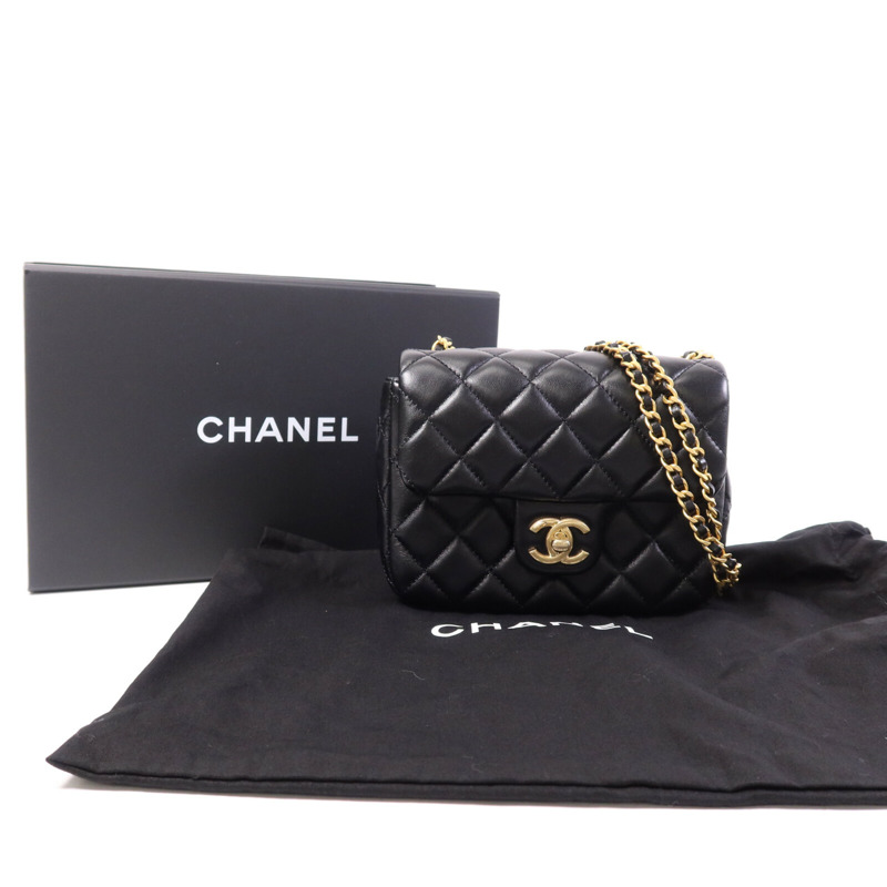 CHANEL 羊皮皮革Shoulder Bag金扣鏈帶肩背袋-10