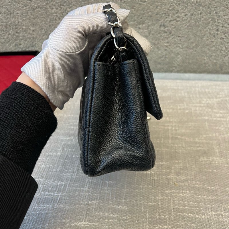 香奈兒/Chanel CF繫列大mini 黑銀荔枝紋鏈條包-2