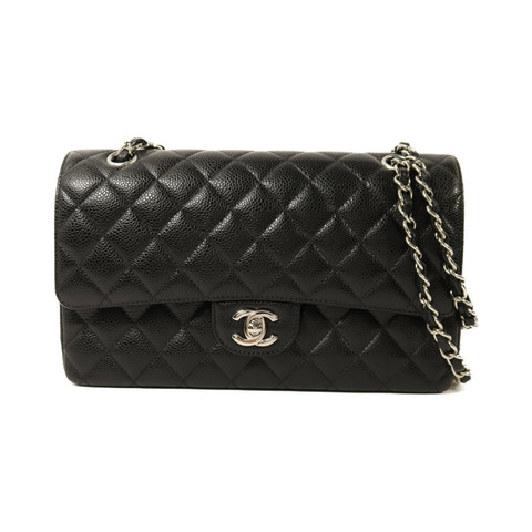 CHANEL 牛皮皮革Classic 25銀扣鏈帶肩背袋