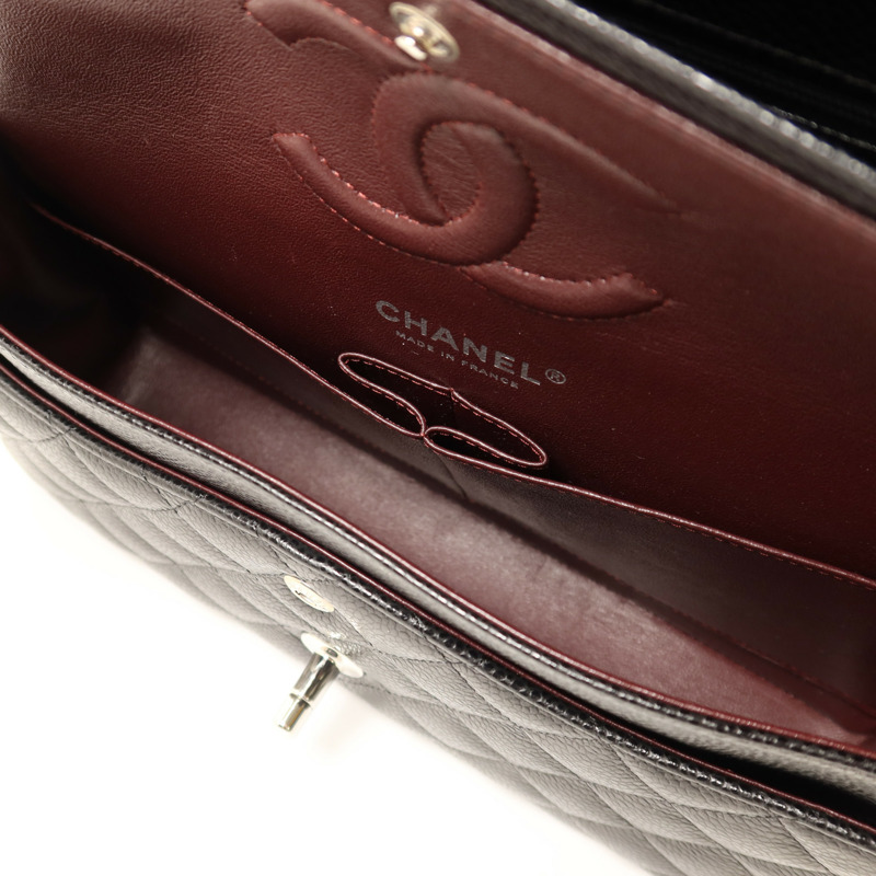 CHANEL 牛皮皮革Classic 25銀扣鏈帶肩背袋-4