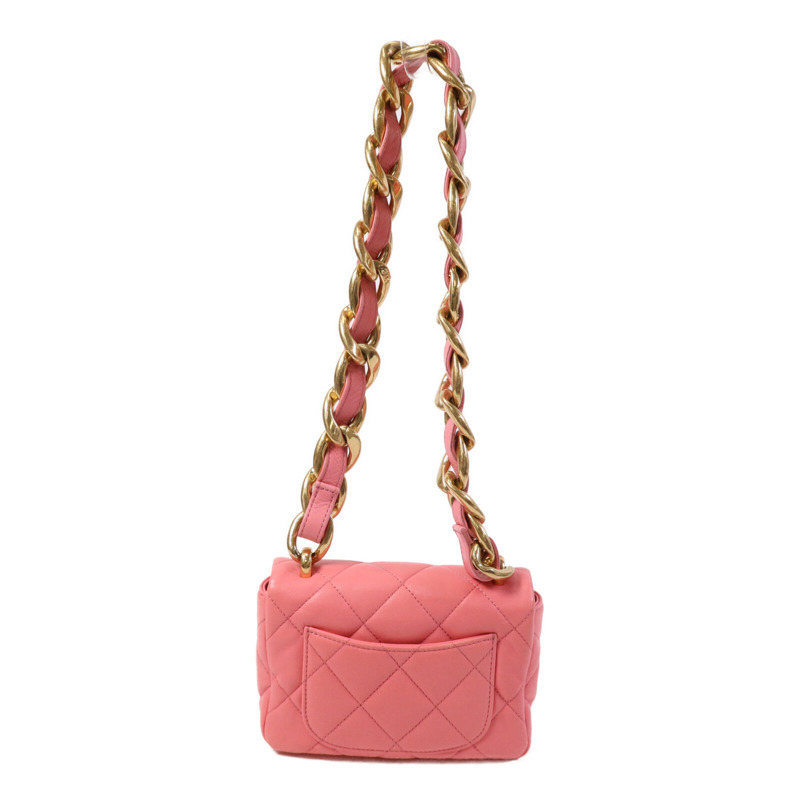CHANEL 羊皮皮革Mini Matelasse Chain Shoulder金扣鏈帶肩背袋-2