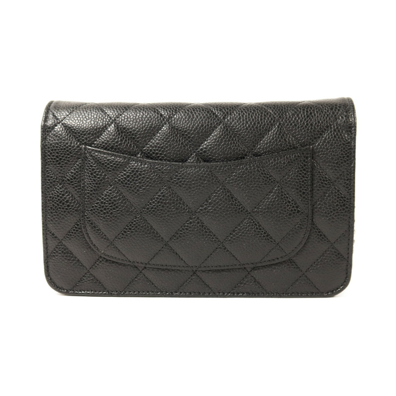 CHANEL 牛皮皮革Wallet On Chain銀扣鏈帶肩背袋-1