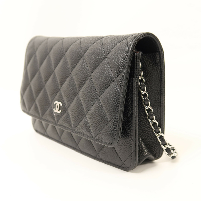 CHANEL 牛皮皮革Wallet On Chain銀扣鏈帶肩背袋-2