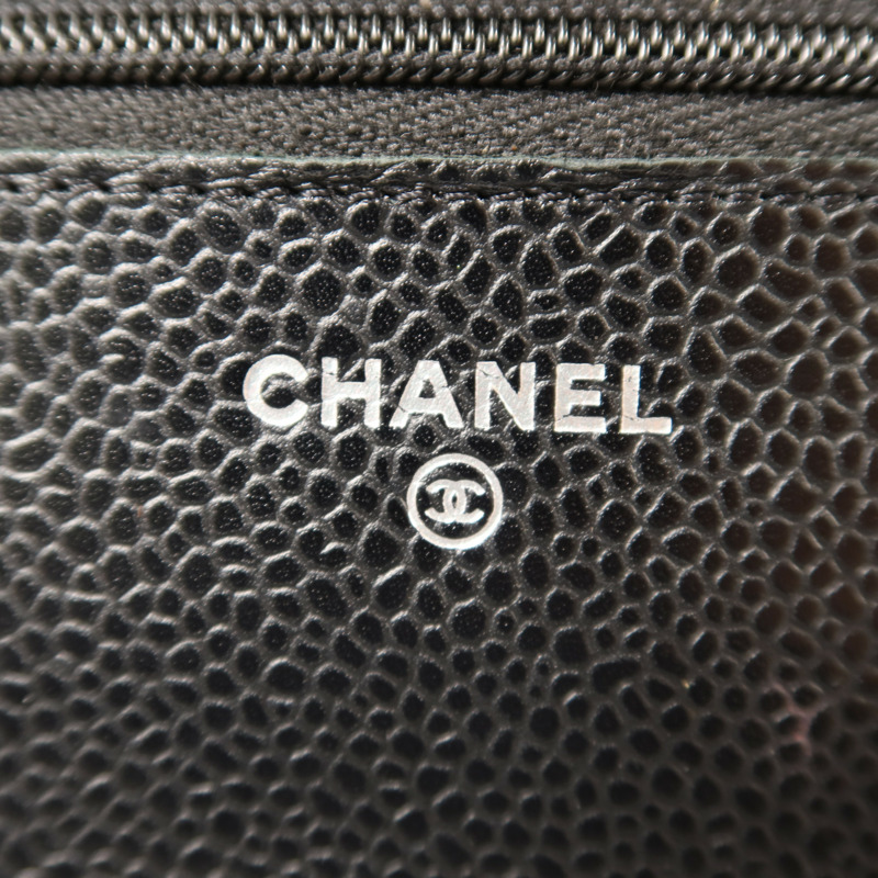 CHANEL 牛皮皮革Wallet On Chain銀扣鏈帶肩背袋-5