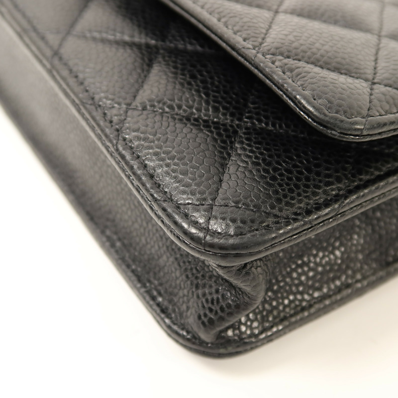 CHANEL 牛皮皮革Wallet On Chain銀扣鏈帶肩背袋-12