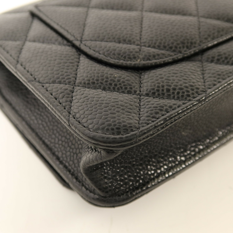 CHANEL 牛皮皮革Wallet On Chain銀扣鏈帶肩背袋-13