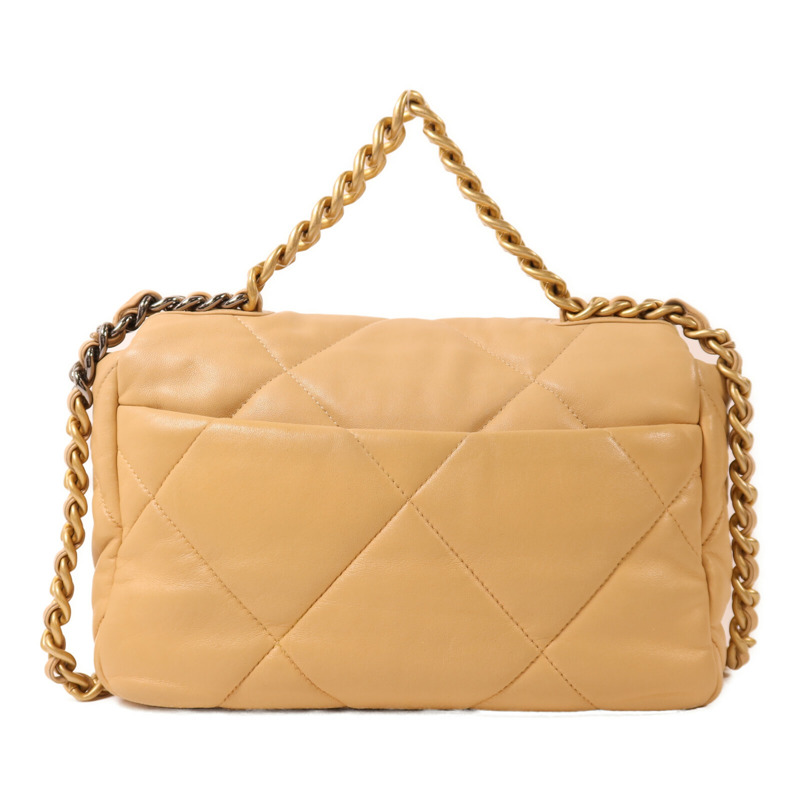 CHANEL 羊皮皮革Chanel 19鏈帶手挽肩背兩用袋-1