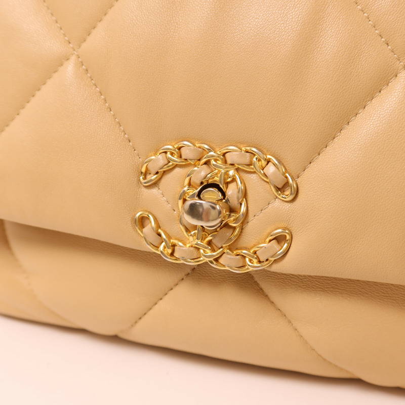 CHANEL 羊皮皮革Chanel 19鏈帶手挽肩背兩用袋-8