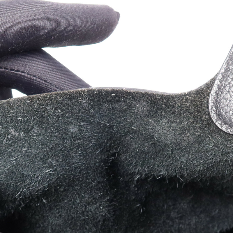 HERMES Clemence皮革Picotin MM金扣手挽袋Noir-14