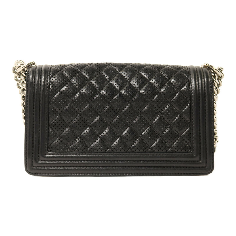 CHANEL 羊皮皮革Boy 25銀扣鏈帶肩背袋-1