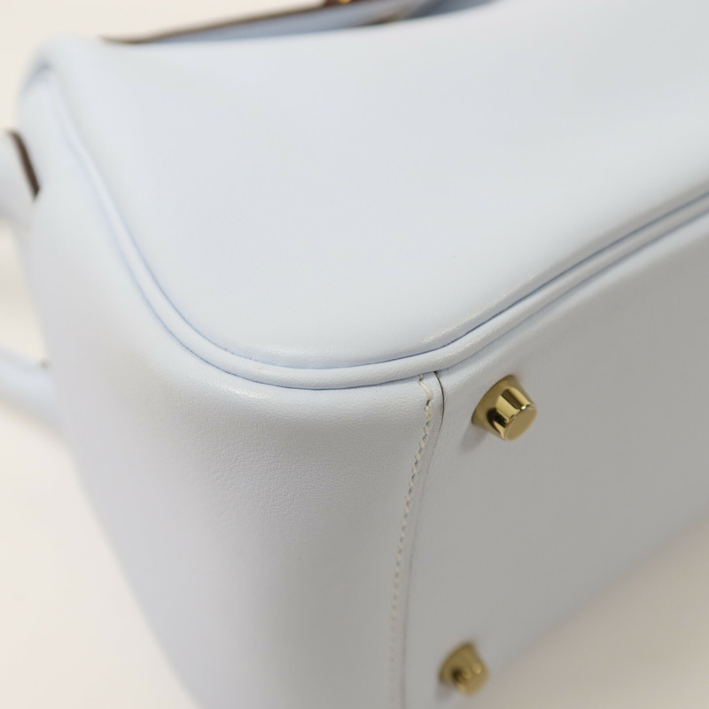 HERMES Swift皮革Mini Lindy金扣手挽肩背兩用袋Bleu Brume-11