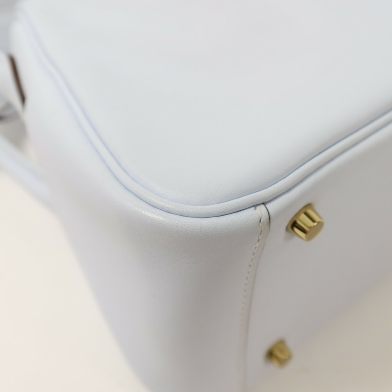 HERMES Swift皮革Mini Lindy金扣手挽肩背兩用袋Bleu Brume-13