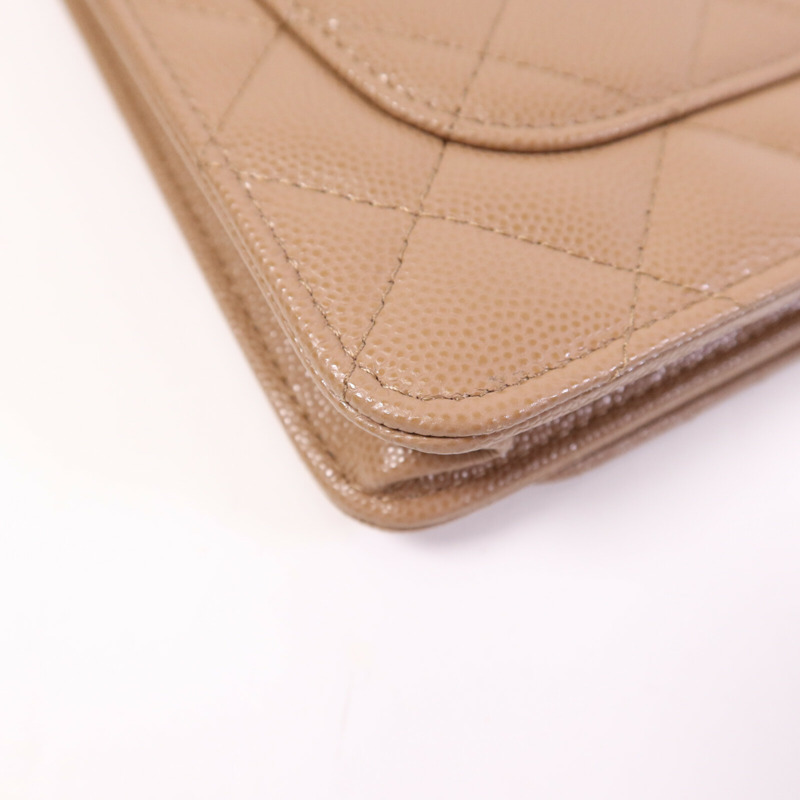 CHANEL 牛皮皮革WOC Wallet On Chain金扣鏈帶手挽肩背兩用袋-6