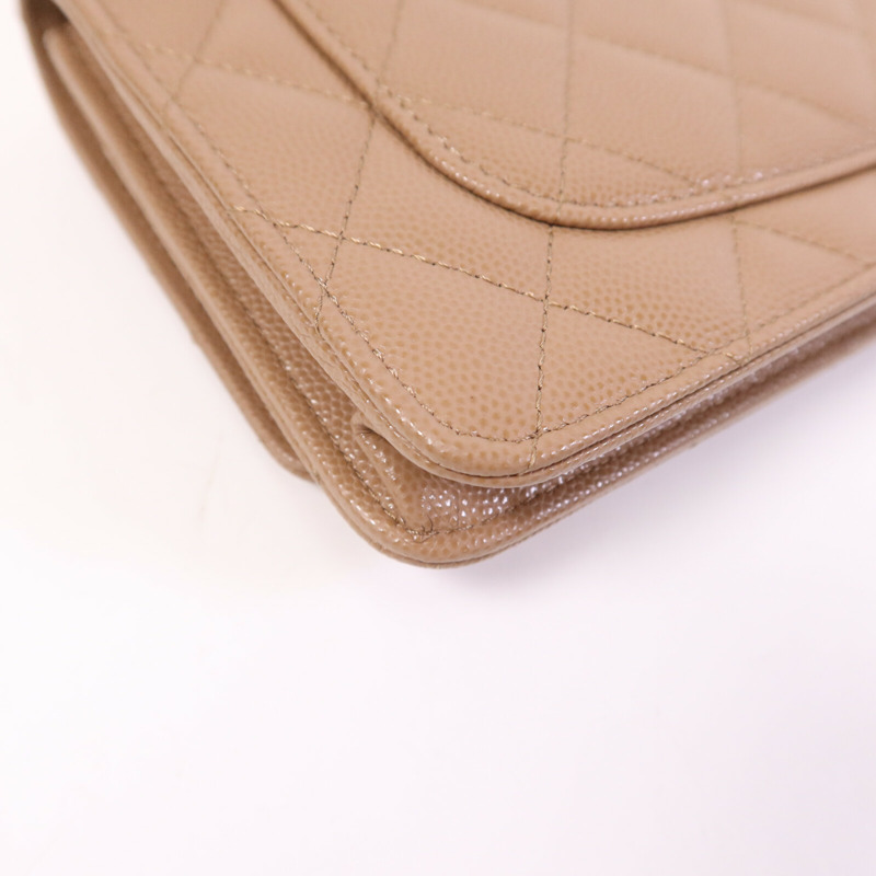 CHANEL 牛皮皮革WOC Wallet On Chain金扣鏈帶手挽肩背兩用袋-7