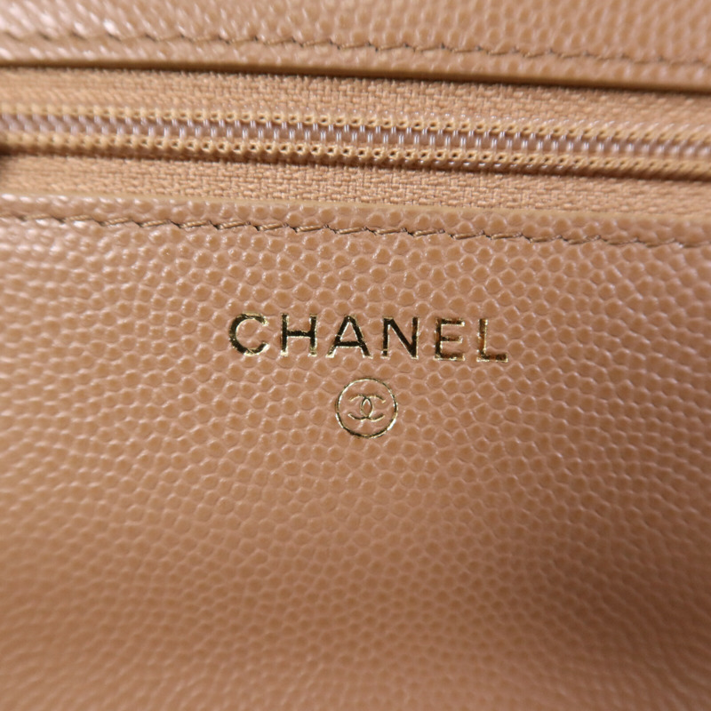 CHANEL 牛皮皮革WOC Wallet On Chain金扣鏈帶手挽肩背兩用袋-11