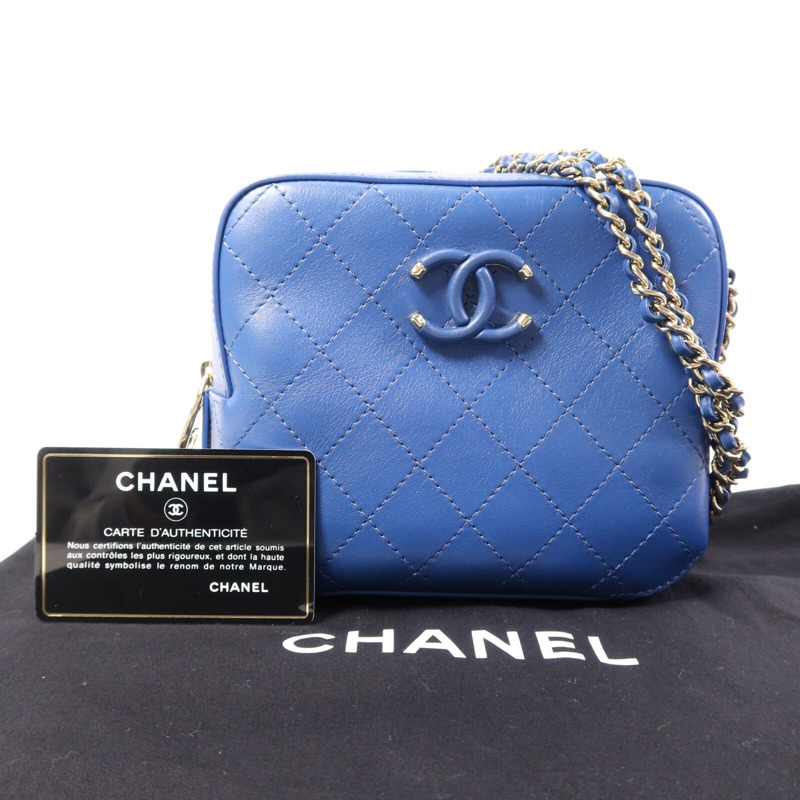 CHANEL 牛皮皮革Camera Bag金扣肩背袋-15