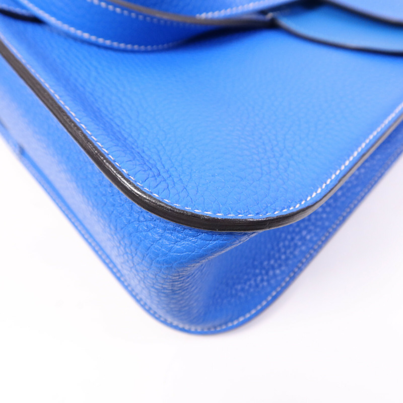 HERMES Clemence皮革Halzan 31銀扣手挽肩背兩用袋-4