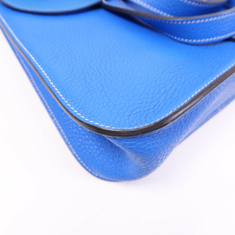 HERMES Clemence皮革Halzan 31銀扣手挽肩背兩用袋-5