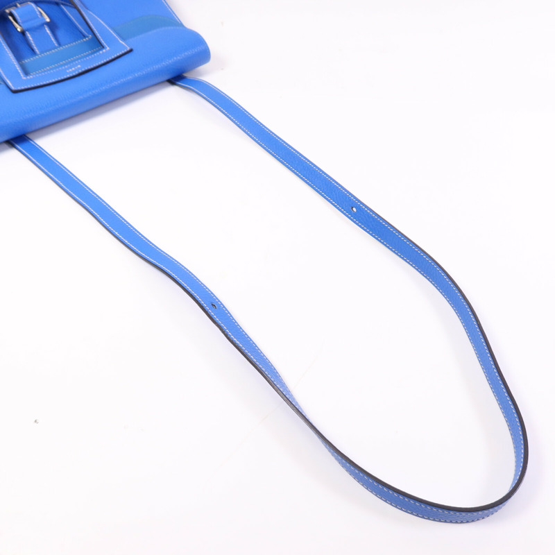 HERMES Clemence皮革Halzan 31銀扣手挽肩背兩用袋-8