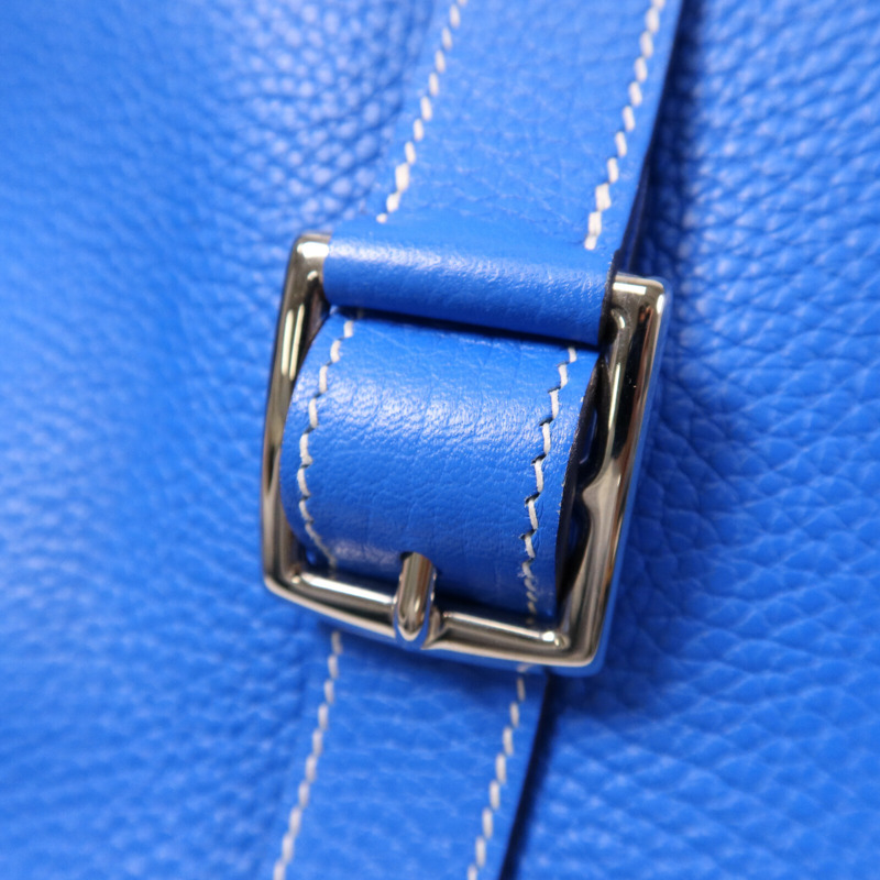 HERMES Clemence皮革Halzan 31銀扣手挽肩背兩用袋-9