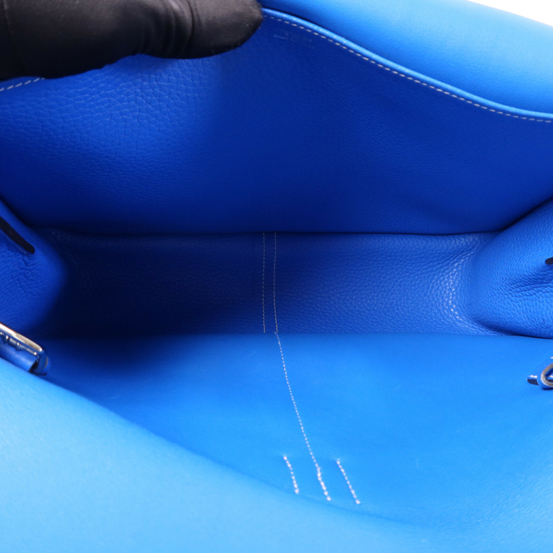 HERMES Clemence皮革Halzan 31銀扣手挽肩背兩用袋-10