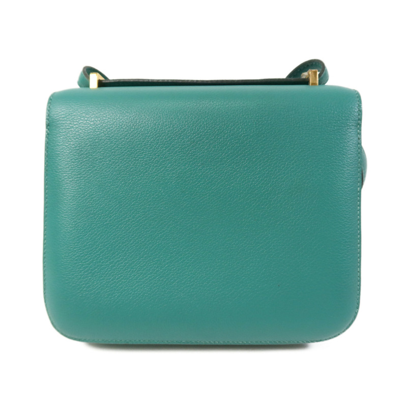 HERMES Evercolor皮革Constance Mini金扣肩背袋Vert Vertigo-1
