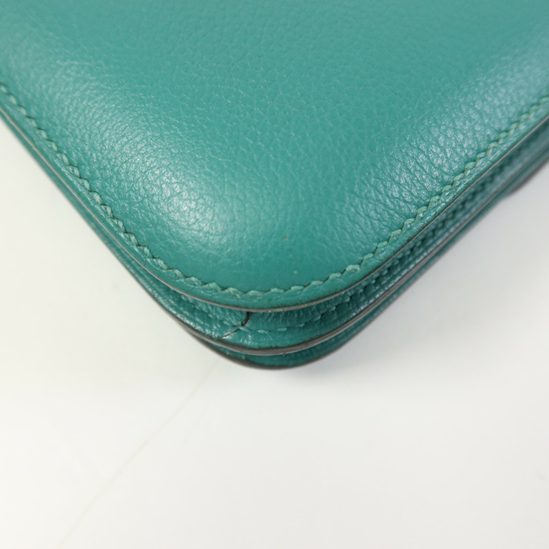 HERMES Evercolor皮革Constance Mini金扣肩背袋Vert Vertigo-6