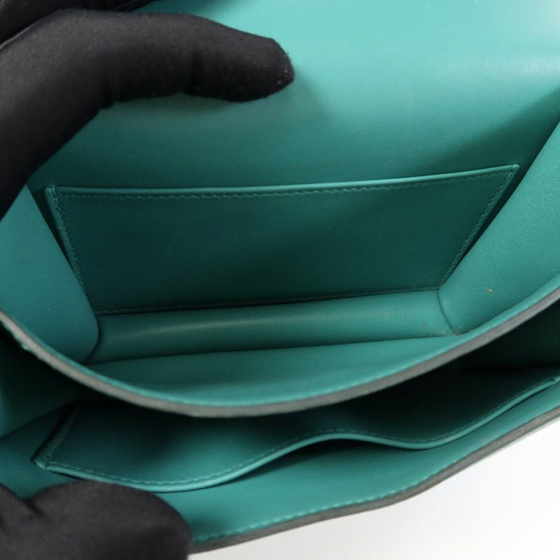 HERMES Evercolor皮革Constance Mini金扣肩背袋Vert Vertigo-11