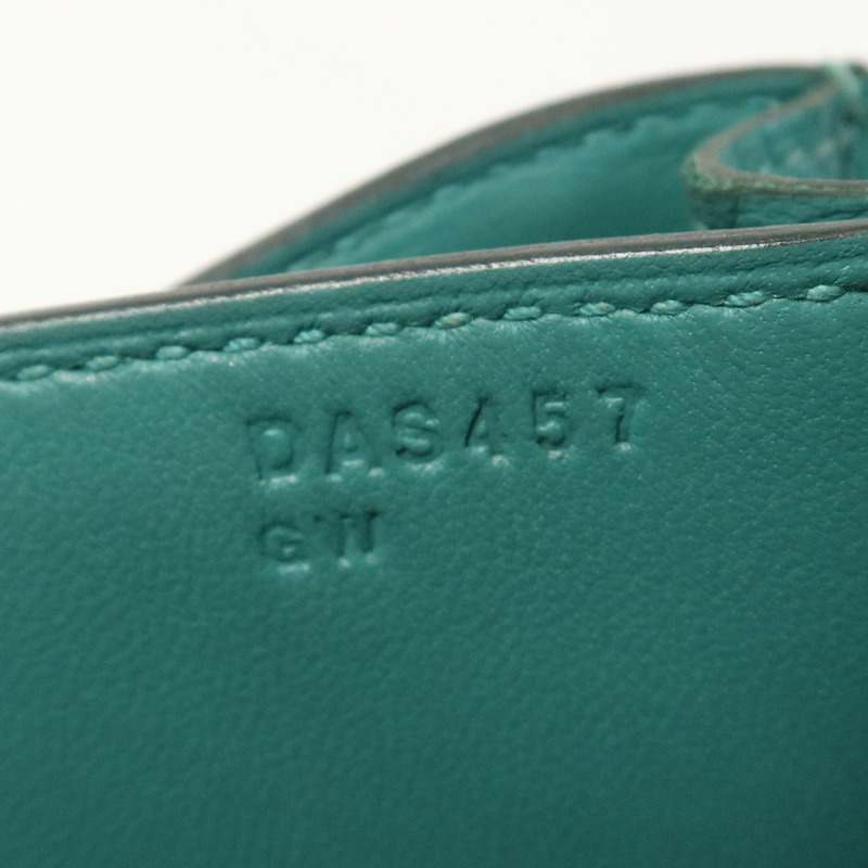 HERMES Evercolor皮革Constance Mini金扣肩背袋Vert Vertigo-13