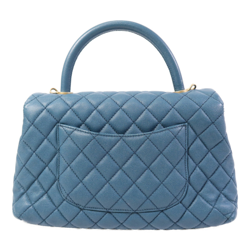 CHANEL 牛皮皮革Coco Handle金扣鏈帶手挽肩背兩用袋-1