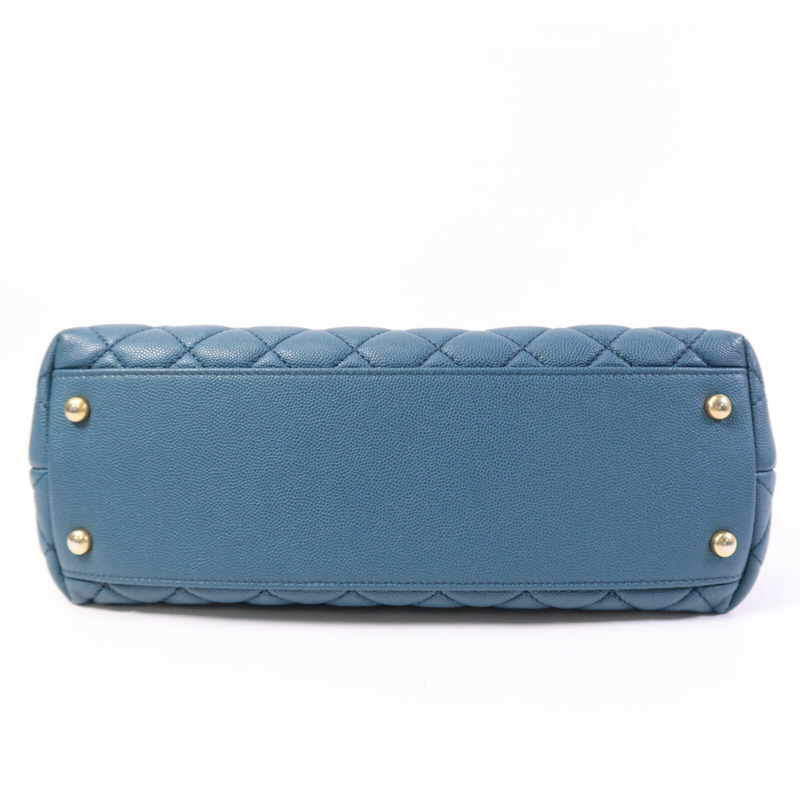 CHANEL 牛皮皮革Coco Handle金扣鏈帶手挽肩背兩用袋-3