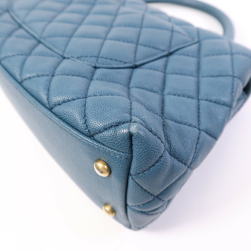 CHANEL 牛皮皮革Coco Handle金扣鏈帶手挽肩背兩用袋-6