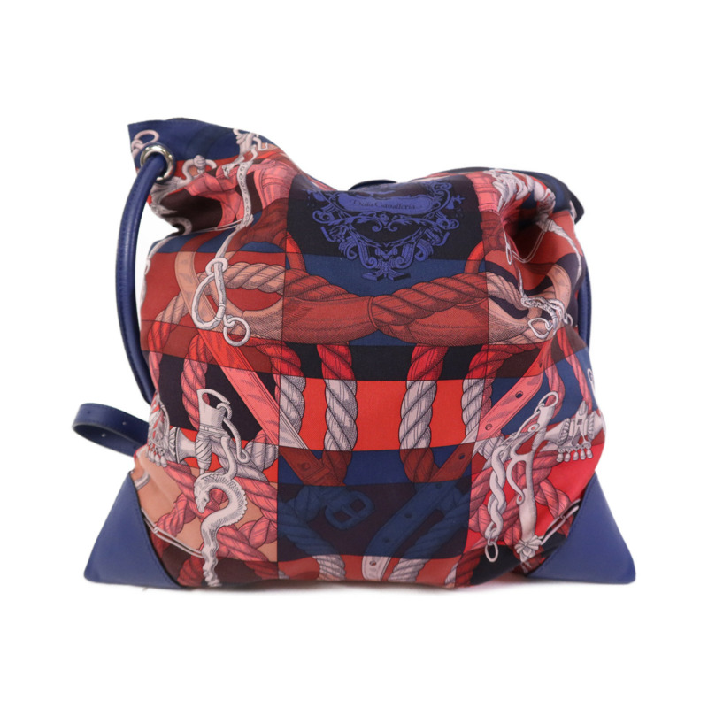 HERMES 絲質Silkycity 33銀扣肩背袋-1