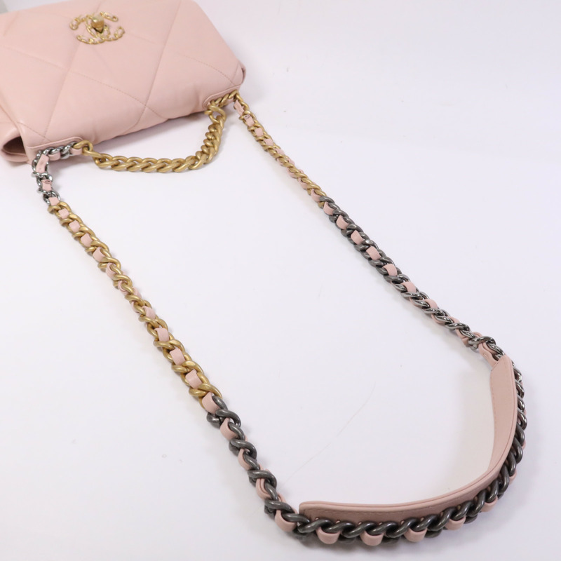 CHANEL 羊皮皮革Chanel 19 Small鏈帶肩背袋-7