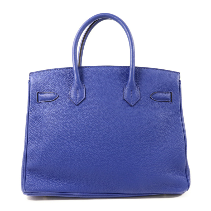 HERMES Togo皮革Birkin 30銀扣手挽袋Bleu Electrique-1