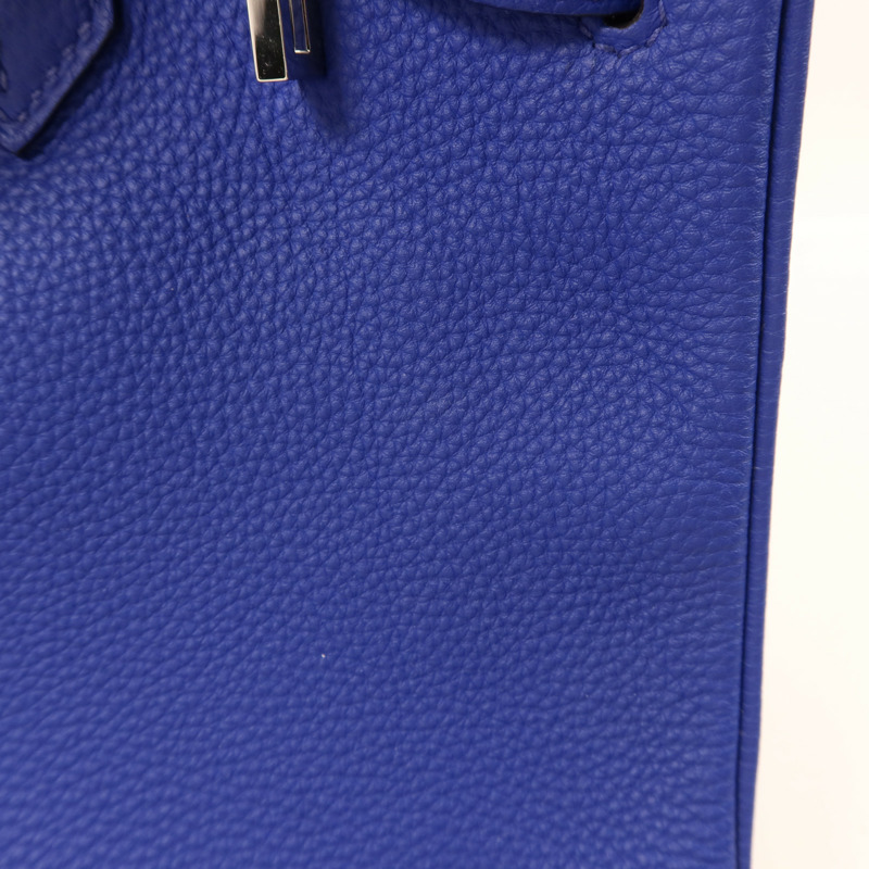 HERMES Togo皮革Birkin 30銀扣手挽袋Bleu Electrique-16