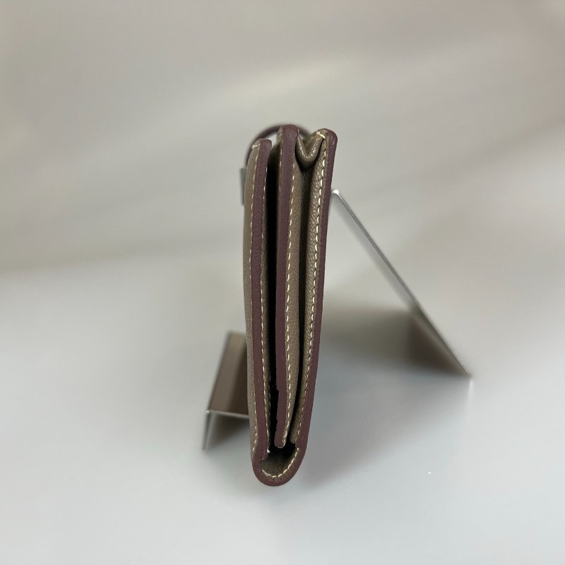 HERMES □N刻 大象灰銀扣BEARN長夾-2