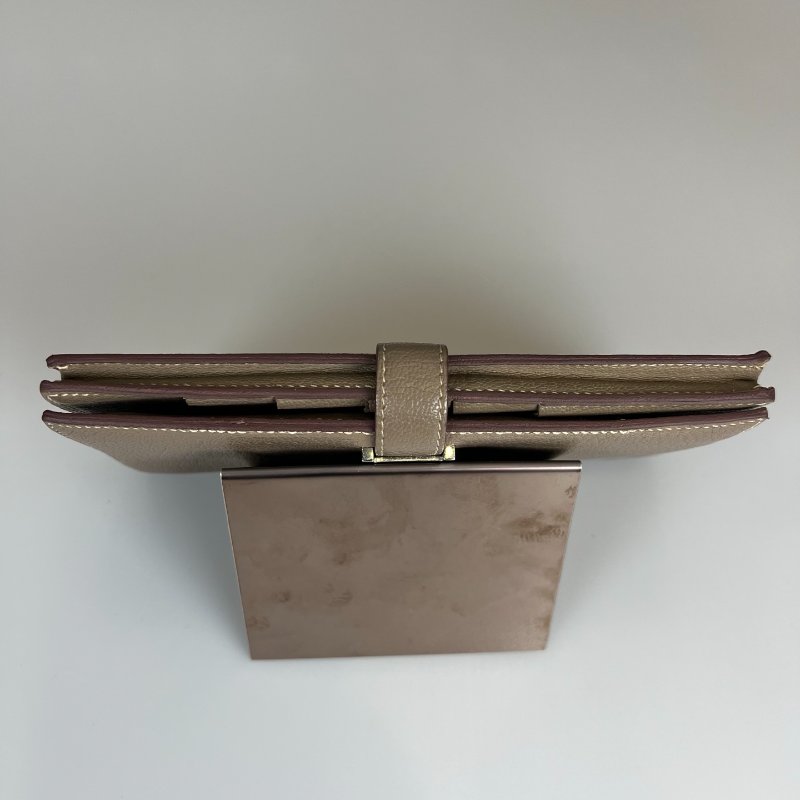 HERMES □N刻 大象灰銀扣BEARN長夾-4