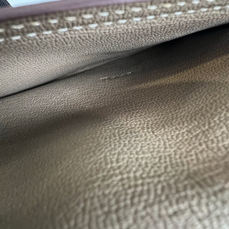 HERMES □N刻 大象灰銀扣BEARN長夾-6