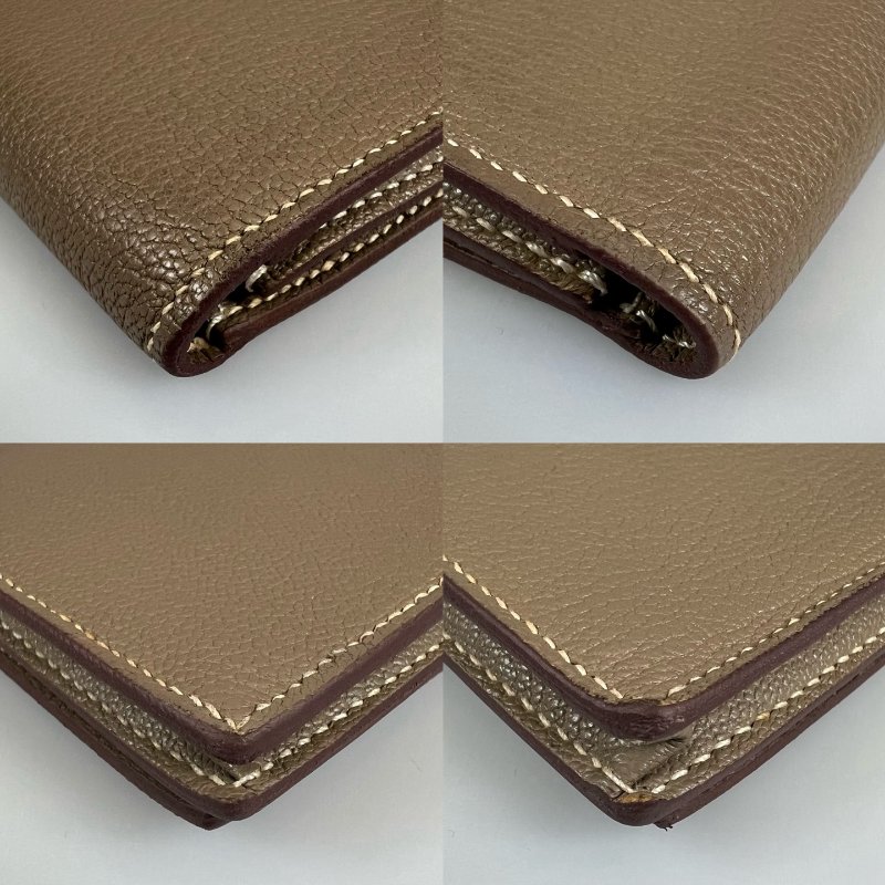 HERMES □N刻 大象灰銀扣BEARN長夾-8