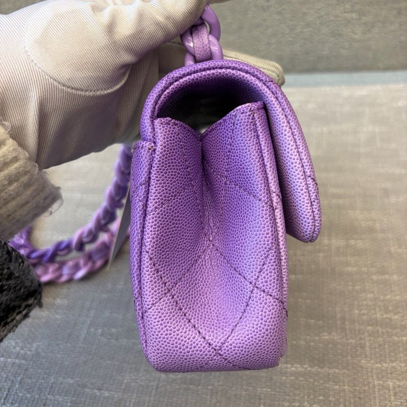 全新品 香奈兒/Chanel 早春度假繫列大Mini 薰紫色漸變鏈條包 芯片款-2