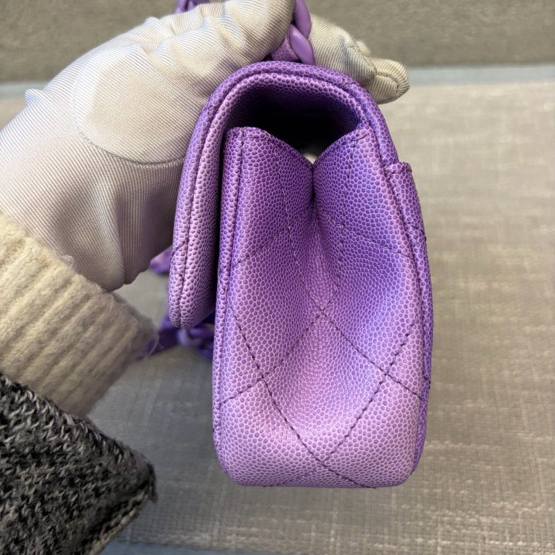 全新品 香奈兒/Chanel 早春度假繫列大Mini 薰紫色漸變鏈條包 芯片款-3