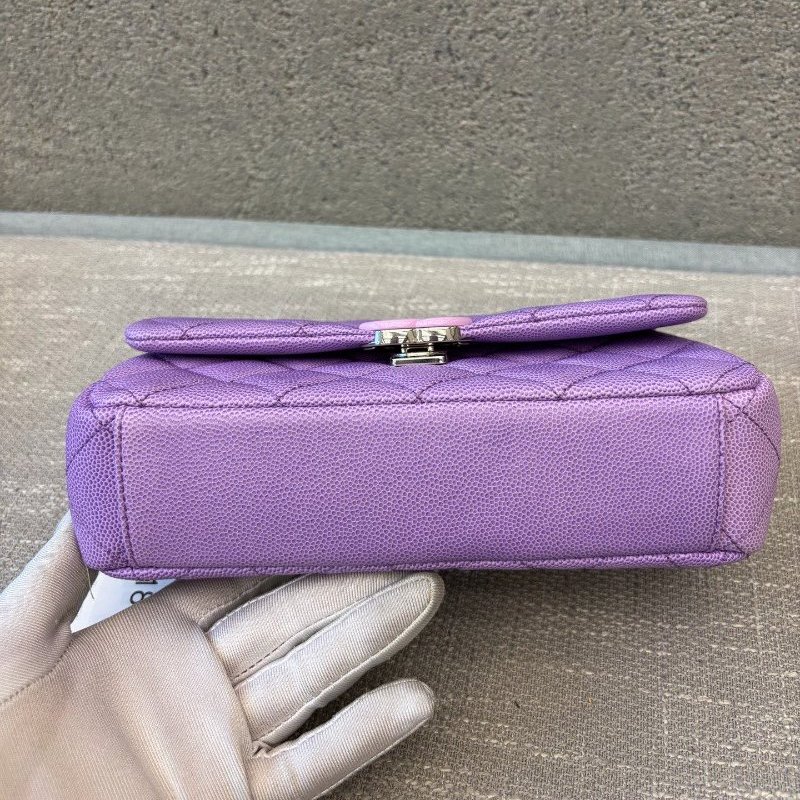 全新品 香奈兒/Chanel 早春度假繫列大Mini 薰紫色漸變鏈條包 芯片款-8