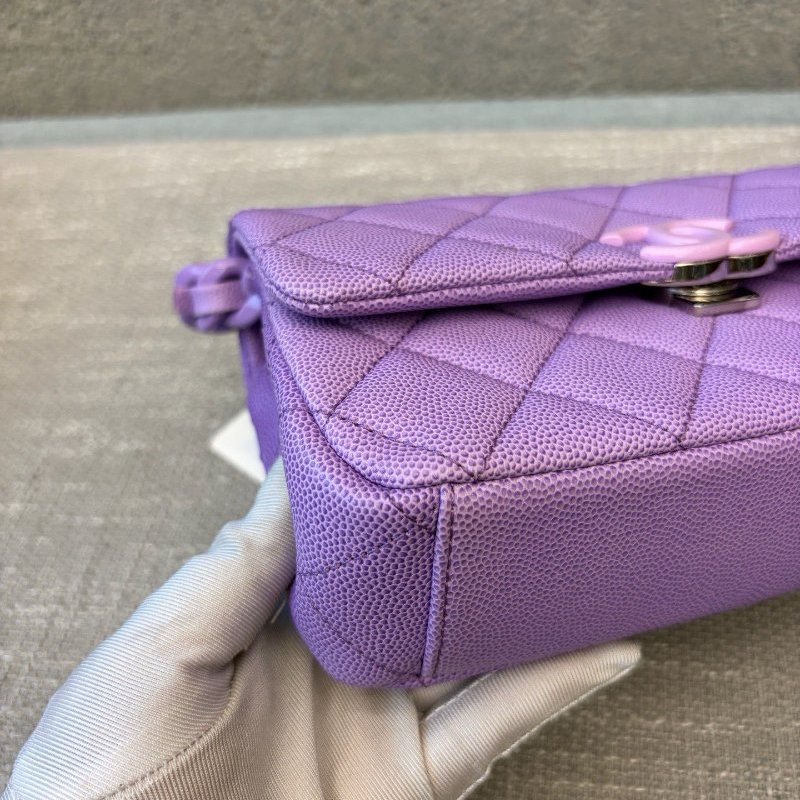 全新品 香奈兒/Chanel 早春度假繫列大Mini 薰紫色漸變鏈條包 芯片款-9
