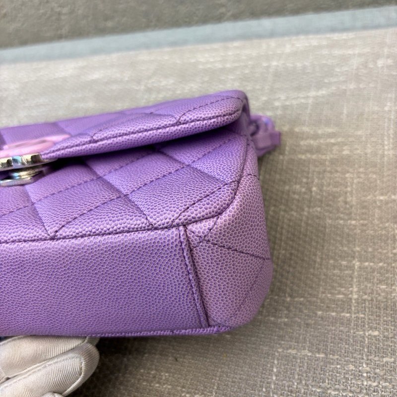 全新品 香奈兒/Chanel 早春度假繫列大Mini 薰紫色漸變鏈條包 芯片款-10