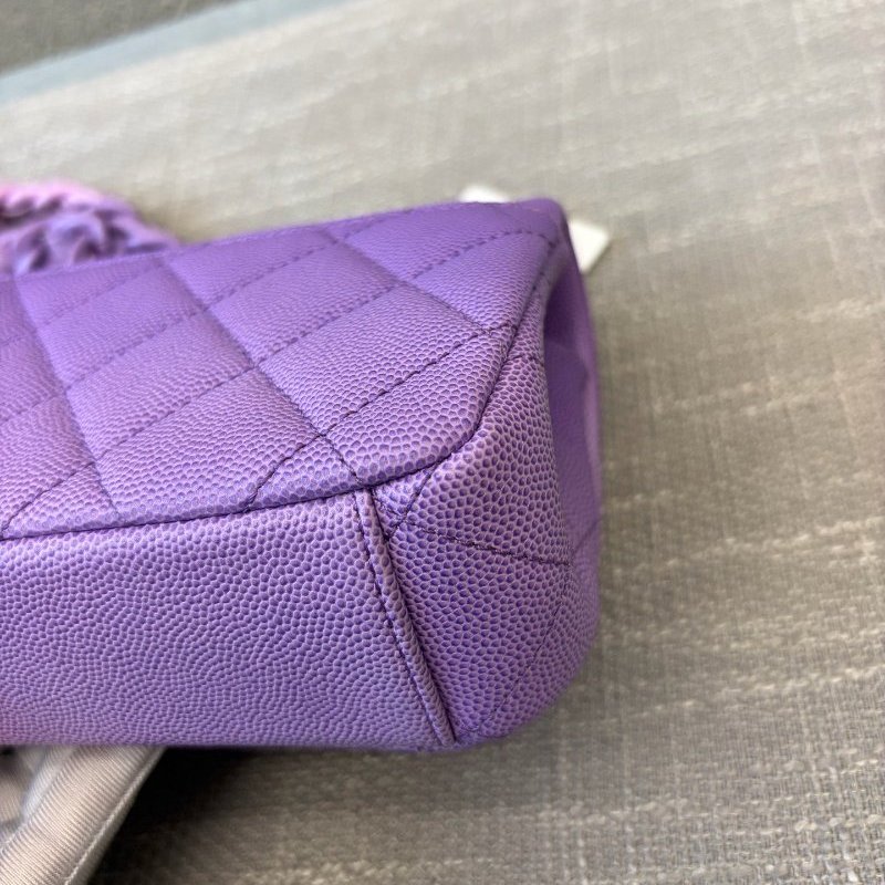 全新品 香奈兒/Chanel 早春度假繫列大Mini 薰紫色漸變鏈條包 芯片款-12