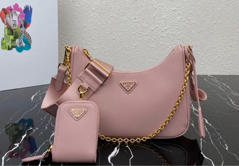 「JL精品代購」極新 Prada 粉色三合一-0